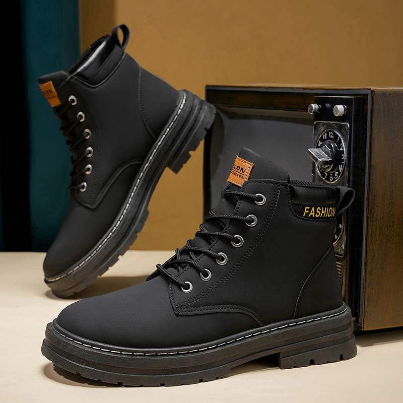 Guipure Lace Panel - 2025 Men's New Classic Mid-Cut Boots