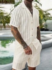 Men Crochet Knit 2 Piece Set L - Embellish Knit recension och pris