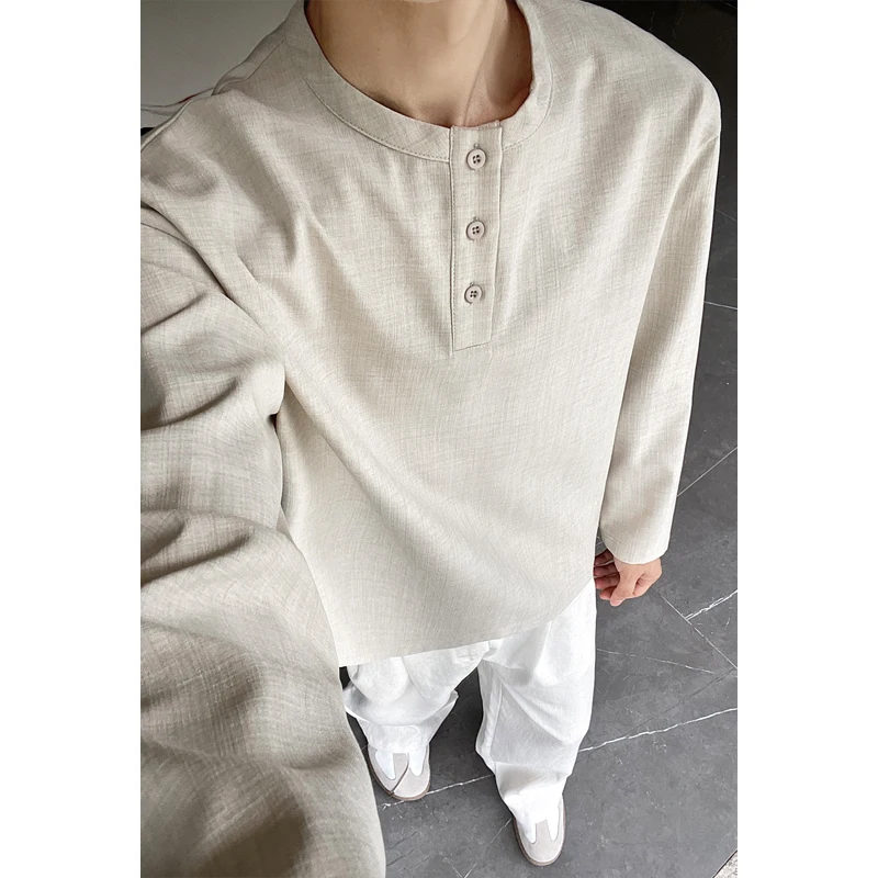 Mens Casual Faux Linen Henley  - Embellish Knit recension och pris