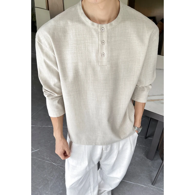 Mens Casual Faux Linen Henley  - Embellish Knit recension och pris