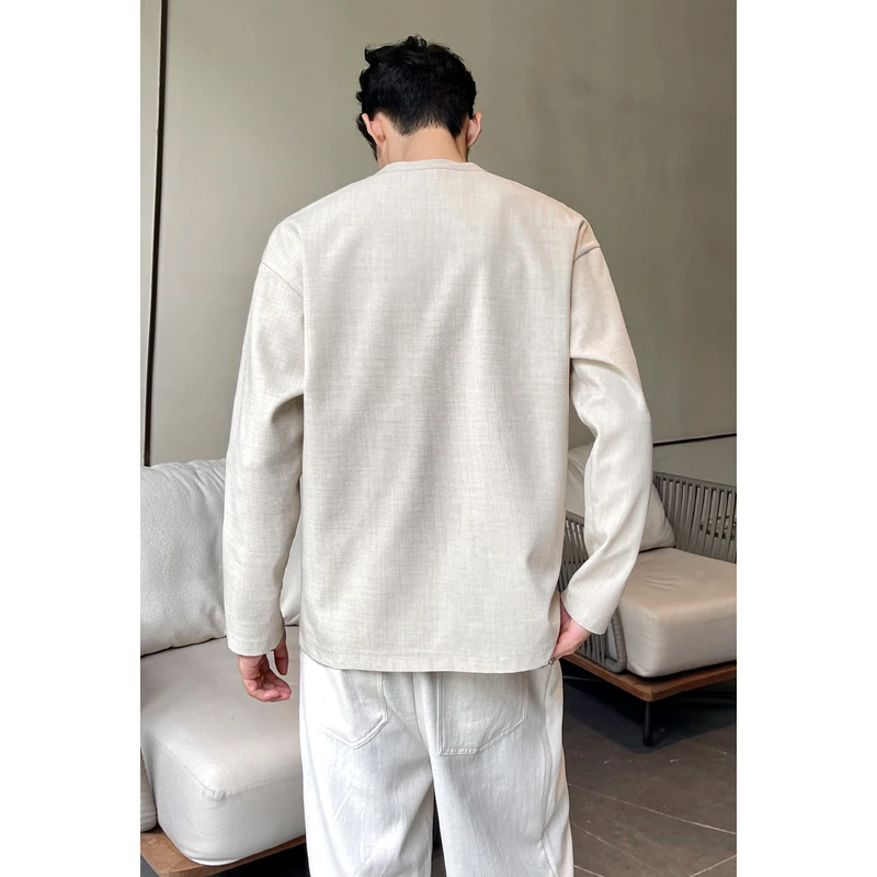 Mens Casual Faux Linen Henley  - Embellish Knit recension och pris