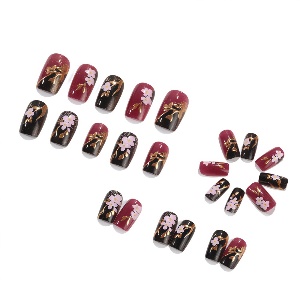 3D golden plated fake nails Me - Embroidery Embellishments recension och pris