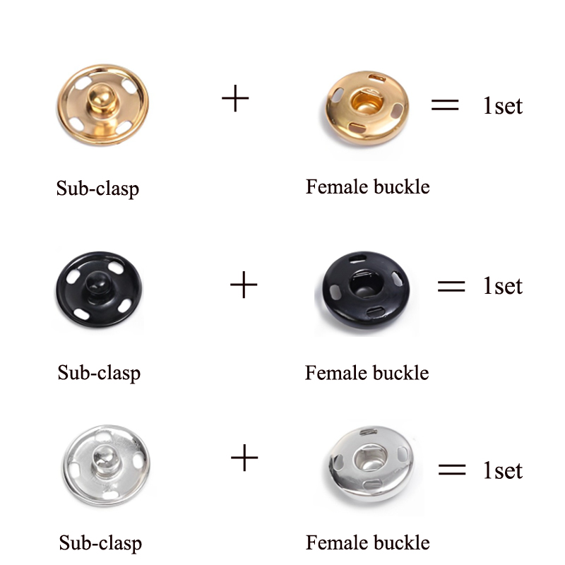 10/50 Set 8-10mm Metal Sew-on  - Iron On Stud Set recension och pris