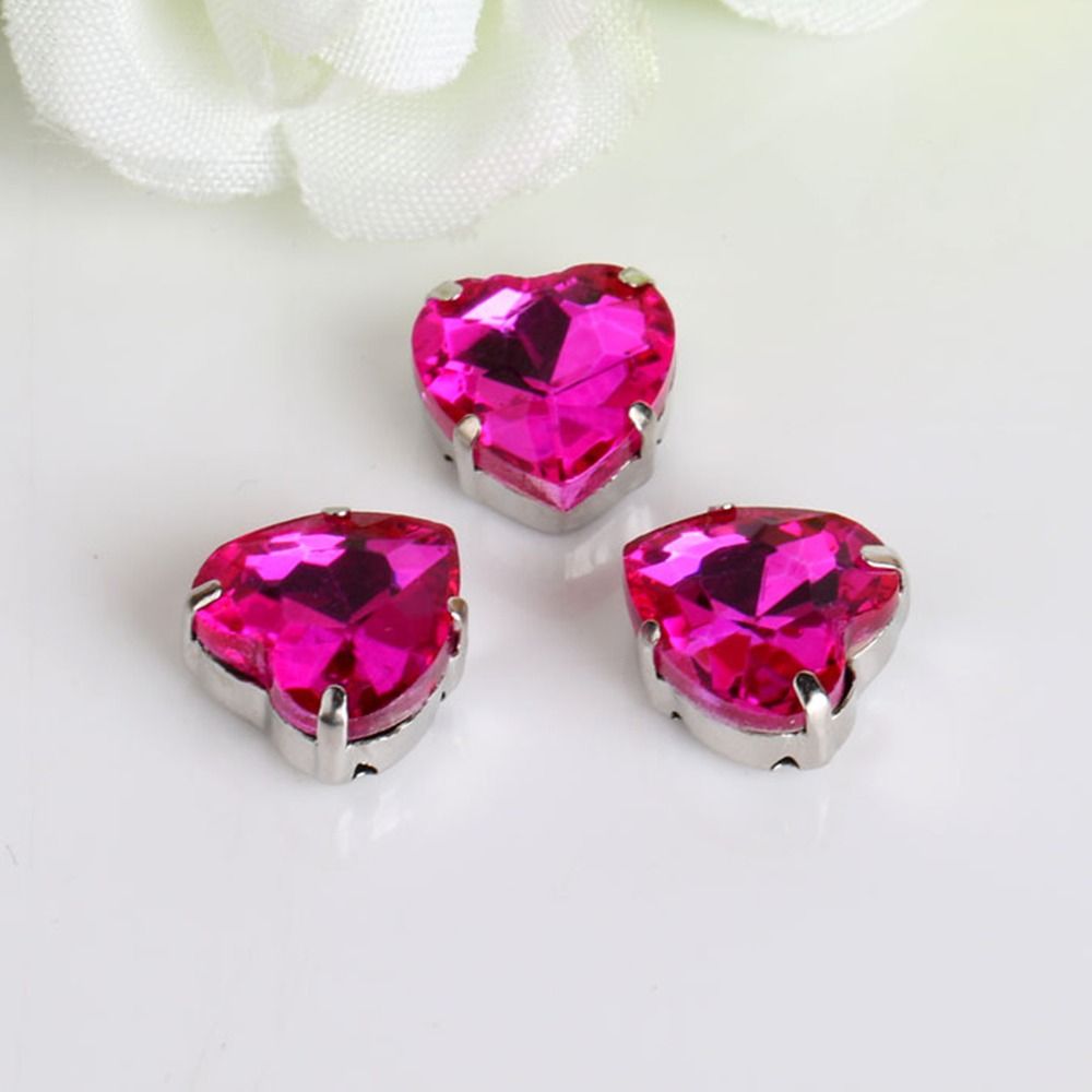 50Pcs/Pack Heart Shape Glitter - Sew On Rhinestone recension och pris