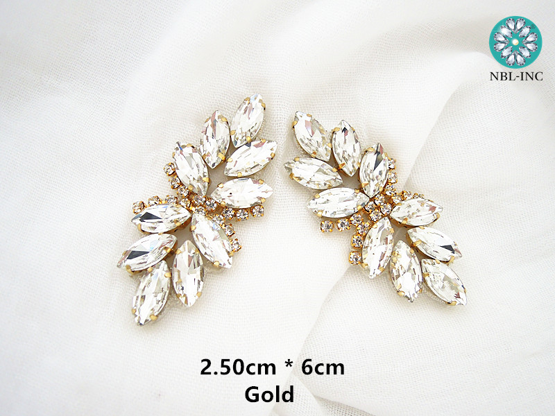 (1PC) Silver gold rhinestone b - Sew On Rhinestone recension och pris